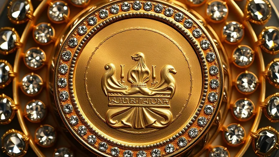 Medalla de oro macizo 14K diamantada con réplica fiel del ayate de 1531