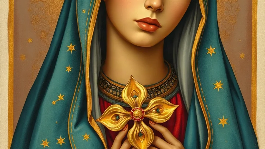Iconografía y simbolismo de ¿Se Puede Usar un Collar de la Virgen de Guadalupe si No Soy Católico?