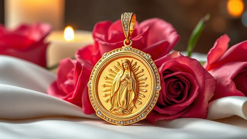 Collares de la Virgen de Guadalupe en Tres Tonos de Oro: Amarillo, Blanco y Rosa